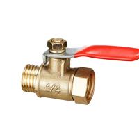 10Pcs Brass Small Ball Valve Female/Male Thread Brass Valve Connector Joint Copper Pipe Fitting Coupler Adapter 1/2 Inch