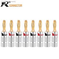 ❈℗✘ 8pcs Nakamichi BANANA PLUGS 24K Gold-plated 4MM Banana Connector with Screw Lock For Audio Jack Speaker Plugs Black Red