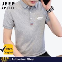 JEEP SPIRIT เสื้อยืดแขนสั้นระบายอากาศ,SPIRIT2023ผ้าฝ้ายเสื้อโปโลธุรกิจผู้ชายแฟชั่นลำลองฤดูร้อน