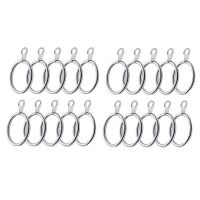 Curtain Rings and Hooks, Bigger Curtain Rings Metal with 32mm Inner Diameter &amp; Eyelets for Shower Curtains Silver