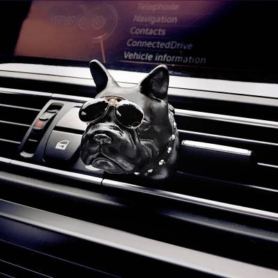 Bulldog Car Air Freshener perfume Automobile Interior Perfume Clip Fragrance Decoration Dog Ornaments Accessories