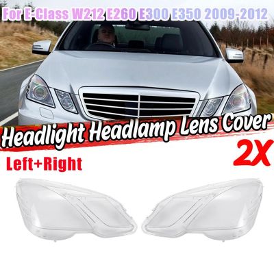 Side for Mercedes-Benz E Class W212 2009-2012 E300 E350 E500 E63 Headlight Lens Cover Head Light Shade Shell Cover