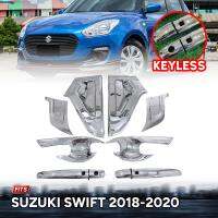 ครอบจับมือรถยนต์ เบ้ารองมือเปิดประตูรถยนต์ รุ่น ซูซุกิ สวิฟท์ SUZUKI SWIFT ปี 2018 - 2020 สีโครเมี่ยม 10ชิ้น