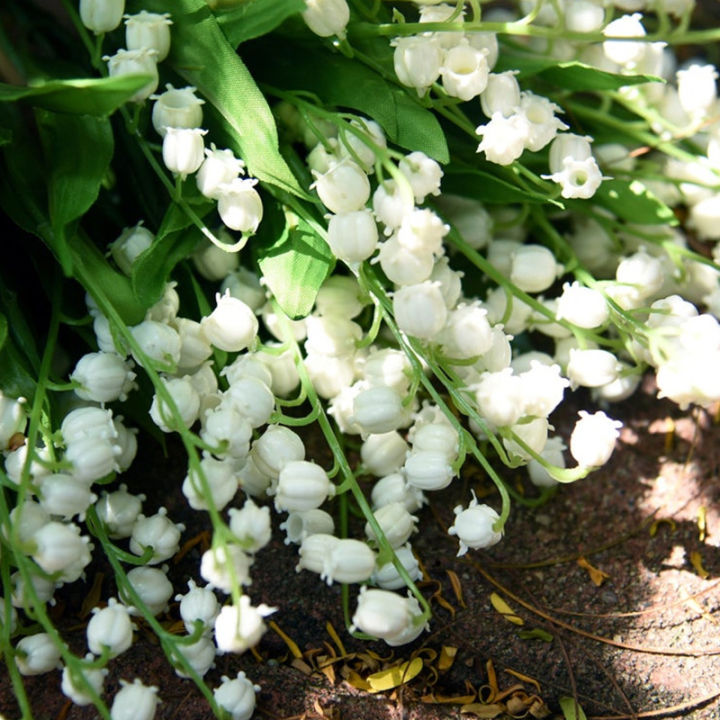 cod-จำลองถือลิลลี่ของหุบเขายุโรป-ins-ลมงานแต่งงานสดขนาดเล็กใหม่ถือช่อดอกไม้พลาสติกอ่อนลิลลี่ของหุบเขาดอกไม้ปลอม