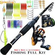 Sougayilang Fishing Full Kit Với Telescopic Spinning Rod Và 14BB Spinning