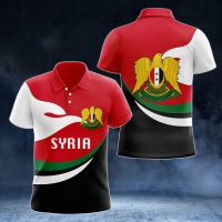 Syria Flag &amp; Coat of Arms Customized Polo Shirt Summer Casual Streetwear Mens Fashion Loose Jersey Plus Size Sportswear