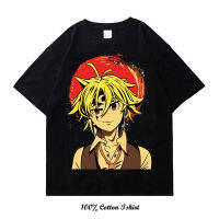 Camiseta Con Estampado De Anime The Seven Deadly Sins Para Hombre,Ropa De Calle De Algodón De Gran Tamaño,Estilo Harajuku,เสื้อยืดคุณภาพสูงสะโพก