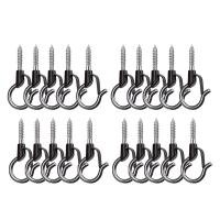 20PCS Q Hanger Hooks Heavy Duty Wall Ceiling Hooks with Safety Buckle Outdoor Screw Hooks for Hanging Lights Plants