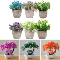 【cw】Artificial Greenery Plants Bonsai Small Tree Pot Fake Plant Flowers Potted Ornaments For Home Table Bathroom Ho Garden Decor ！