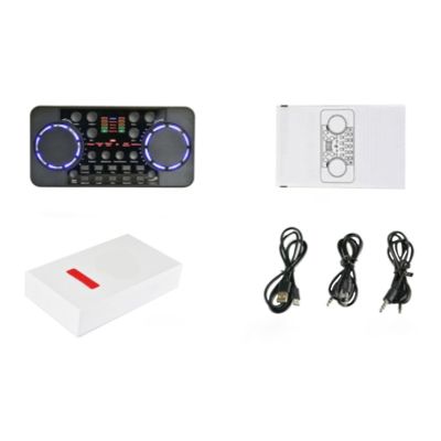 English Version Sound Card Black Computer Sound Card Bluetooth-Compatible 4.0 Audio Interface Mixer DJ Music Studio Karaoke
