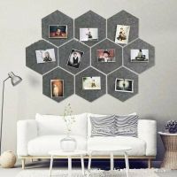 8Pcs Felt Board Self-adhesive Wall Sticker Hexagonal Board Background Wall Cork Pin Message Notice Board Display Board YSS1077