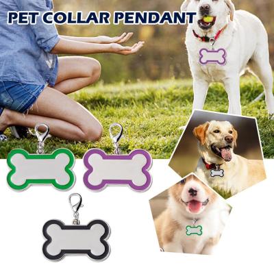 Pet Collar Tag Cartoon Claw Print Pet Colored Glazed Identity Collar Bone Pendant E3S2
