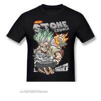 Stone Crunch Print Cotton T-Shirt Camiseta Hombre Dr Stone Anime Stone World For Men Stylish Streetwear