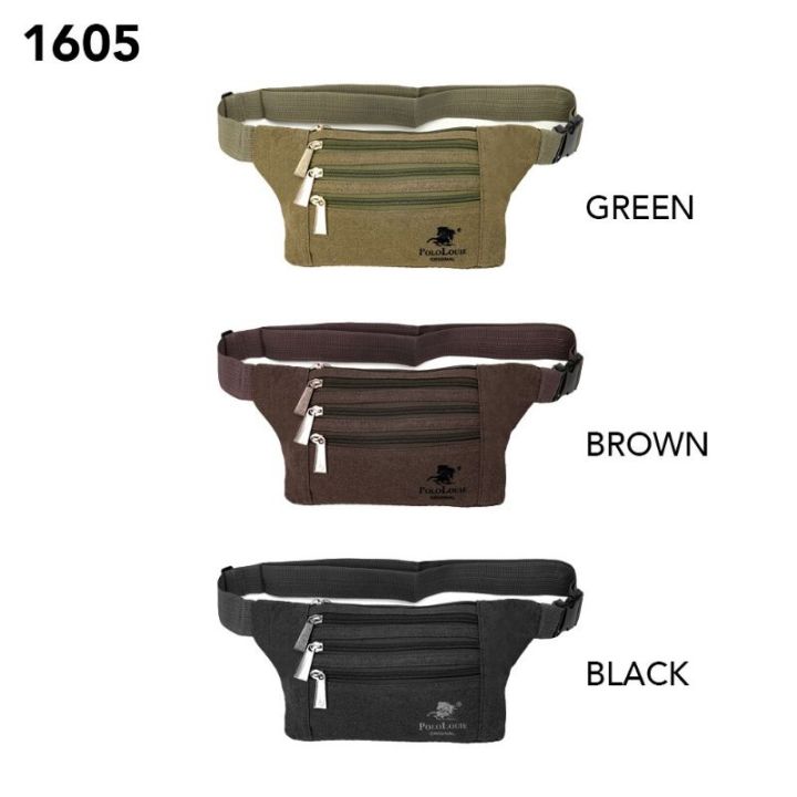 shop-malaysia-original-polo-louie-mens-zipper-waist-bag-waterproof-slim-travel-crossbody-chest-pouch-bag