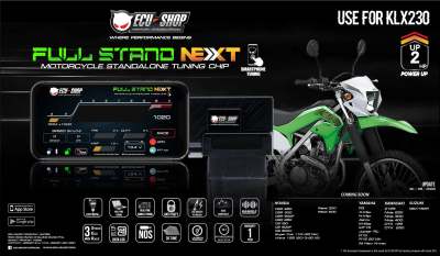 กล่องซิ่ง FULL STAND NEXT - KLX230 เพิ่มแรงม้า แรงบิด ปลั๊กตรงรุ่น เสียบแล้วใช้งานได้เลย จูนผ่านมือถือได้**แท้ ECUSHOP/รับประกัน 1 ปี/ส่งฟรี