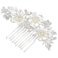 Wedding Bridal Hair Combs Vintage Imitation Crystal Hairpins Prom Jewelry Gold Silver Flower Pattern Hair Accessories Pins Women