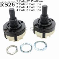 2pcs RS26 Selectable Band Rotary Channel Selector Switch Single Deck Rotary Switch Band Selector 1P12T 2P6T 3P4T 4P3T