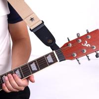 Folk Guitar Neck Strap Guitar Head Leather Head Belt Guitar Accessories Black Tie for Guitar Bass Ukulele Universal Guitar Strap