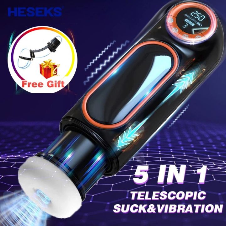 Heseks Auto Male Masturbator With Led Display Thrusting Sucking Vibration Pussy Vaginas