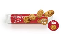 Lotus Biscoff Sandwich Cookie Biscoff Cream 150 g. 1 แพ็ค มี 15 ชิ้น สินค้ามีฮาลาล (Halal) BBF 01/04/24