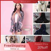 MAYLATI Cashmere Pashmina Silk Lady Shawl Flower Printed Neckerchief Women Scarves Knitted Wrap