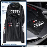 High quality stock AUDI racing suit A1 A2 A3 A4 A5 A6 A7 A8 Q3 Q5 Q7 Q8 RS1 RS2 RS3 RS4 RS5 RS6 RS7 RS8 outdoor driving off-road windbreaker hooded jacket