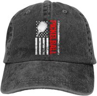 American Flag Pickleball Pickleball Player Baseball Caps Adult Adjustable Denim Cap