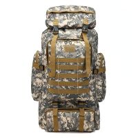 80L กระเป๋าเป้ลายพรางสำหรับปฏิบัติการ Molle กันน้ำกระเป๋าเป้ทหารสำหรับเดินป่ากระเป๋าสายเข้าแคมป์เดินทางกระเป๋าปีนหน้าผากลางแจ้งเล่นกีฬา