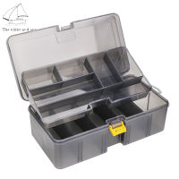 Elder Sea Lure Tackle Box ทนต่อแรงกระแทกความแข็งแรงสูง Double Layer โปร่งแสงเหยื่อกรณีอุปกรณ์ตกปลา