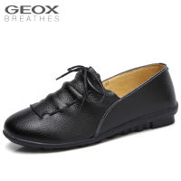 GEOX_รองเท้าสตรีรองเท้าหนังแท้รองเท้าหนังวัวแท้รองเท้าสีขาวขนาดเล็กรองเท้าแม่กลางแจ้ง