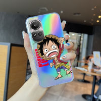 เคสใส่โทรศัพท์สำหรับ OPPO Reno10 Pro 5G Reno10 Pro + 5G เคสลายการ์ตูนบน Piec เคสโทรศัพท์สลายเลเซอร์ลายรุ้งโปร่งใสขอบบางเฉียบ TPU นุ่มเป็นพิเศษเคสกันกระแทกมีสีสันในตัวเคสบัตรเลเซอร์