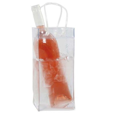 1pcs Ice Bag Wine Beer Champagne Bucket Drink Bottle Cooler Foldable Carrier Transparent Refrigerated Champagne Red Wine Bottle