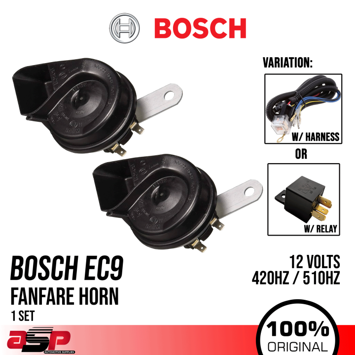 BOSCH HORN EC9 Fanfare Wafer High and Low Tone Horn 1 SET 12 Volts