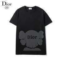 Diorˉ T-Shirt 2021ฤดูร้อนร้อนแฟชั่นสไตล์แขนสั้นผู้ชายและผู้หญิงที่มีสีสันเสื้อยืดพิมพ์ภาพคนรักหลวมป่าสั้นแขน