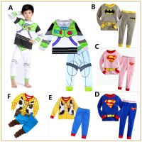 Childrens Clothing Pjs Boys Girls Casual Kids Long Sleeve Pyjamas Set Homewear Sleepwear Nightwear Marvel Superman Pajamas