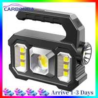 [7 Day Refund Guarantee] LED+COB Camping Flashlight 300LM Waterproof Solar Handheld Searchlight (Silver) [Arrive 1-3 Days]