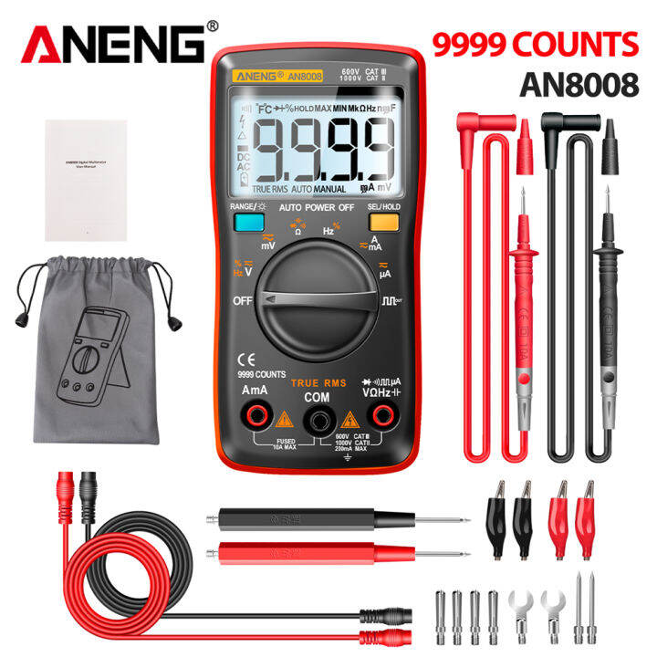 ANENG AN8008 9999 Counts Meter Multimeter AC/DC Voltage Ammeter Medidor ...