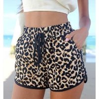 2023 New Summer Hot Shorts Leopard Lace Up High Waist Elastic Short Women Beach Casual Shorts