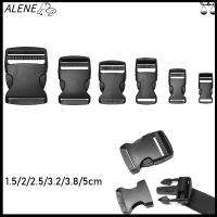 ALENE 2/5/10/20/30 pcs คุณภาพสูง ฮาร์ดแวร์ Dual พลาสติกสีดำ หัวเข็มขัดโค้ง ล็อคสร้อยข้อมือ Paracord อะไหล่เข็มขัดเป้ หัวเข็มขัดด้านข้าง