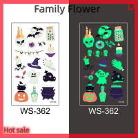 Family Flower Flash Sale สติกเกอร์รอยสักฮาโลวีนใหม่กันน้ำเหงื่อเรืองแสงสติกเกอร์รอยสัก