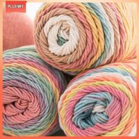 PLLEWY 100grams อบอุ่น หนา เสื้อกันหนาว สีรุ้ง DIY ฝ้าย เส้นด้ายขนสัตว์ ถักโครเชต์ ทอมือ