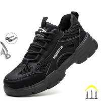 Summer Breathable Safety Work Shoes For Men Lightweight Indestructible Steel Toe Cap Boots Soft Non Slip Male Footwear Sneakers