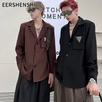 EERSHENSHI เสื้อเชิ้ตผู้ชายฤดูใบไม้ผลิใหม่อเนกประสงค์และเรียบง่ายด้วยแขนยาวสีทึบ