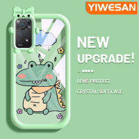 YIWESAN เคสสำหรับ Xiaomi Redmi โน๊ต11 Pro 5G Note 11e Pro เคสลายน่ารักหนังจระเข้ลายน่ารักเลนส์กล้องถ่ายรูปมอนสเตอร์ตัวน้อยน่ารักเคสโปร่งใสกันกระแทกซิลิโคนเคสนิ่มใส่โทรศัพท์