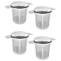 4 Packs Loose Leaf Tea Filters,Stainless Steel Tea Basket Filters Tea Strainer Steeper for Hanging on Teapots