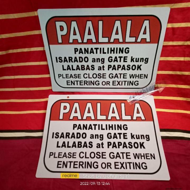 Isarado Ang Gate Please Close Gate When Entering Or Exiting Signage Pvc Plastic 78x11 Inches☀ 3245