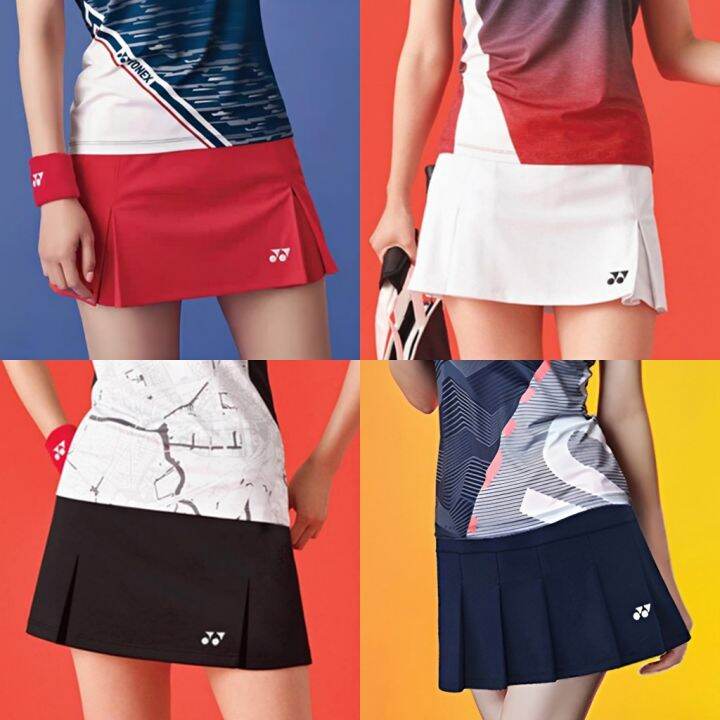 ที่ได้-yonex-กระโปรงกระโปรงสั้นแบดมินตันผู้หญิง-กระโปรงกันไฟเสื้อผ้าลูกเทนนิส-yy-ฤดูร้อนระบายอากาศได้ดีกระโปรงมีจีบ