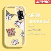 เคส JIUMOO สำหรับ OPPO A74 4G A95 4G A74 F19S F19 5G A54 5G Reno 6 Lite เคสการ์ตูนน้อยน่ารักหมีและกระต่ายน้อยเคสนิ่มน่ารักกรอบเคสใส่ Tpu กล้องเคสกันกระแทก