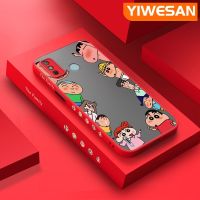 YIWESAN เคสสำหรับ Tecno Spark 6 Go Spark 6 Go 2020 Spark เคส2021การ์ตูนสีเทียน Shin-Chan ลายอนิเมะบางด้านหลังเปลือกแข็งฝ้านิ่มขอบซิลิโคนกันกระแทกคลุมทั้งหมดเคสกันกระแทกกล้อง