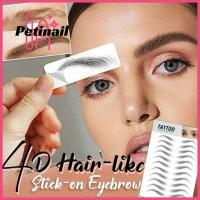 เครื่องสำอาง PETINAIL สติ๊กเกอร์รอยสักคิ้วปลอมแบบน้ำติดทนนาน4D คิ้วเหมือนเส้นผมของแท้